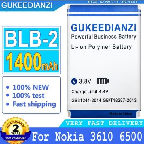 1400mAh GUKEEDIANZI Battery BLB-2 For Nokia 3610 6500 6510 6590 6590i 7650 8210 8250 8270 8290 8310 8390 8850 Big Power Bateria