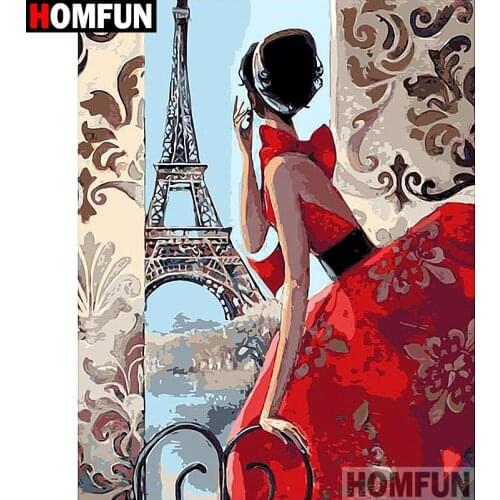 HOMFUN Full Square/Round Drill 5D DIY Diamond Painting "Oil painting beauty" Embroidery Cross Stitch 5D Home A07876