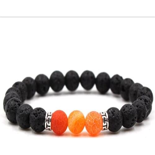 8mm volcanic weathering Agate Gemstone Mala Bracelet 7.5 inches Energy 7.5inches Hot Cuff Yoga Healing Spirituality Pray Chakras