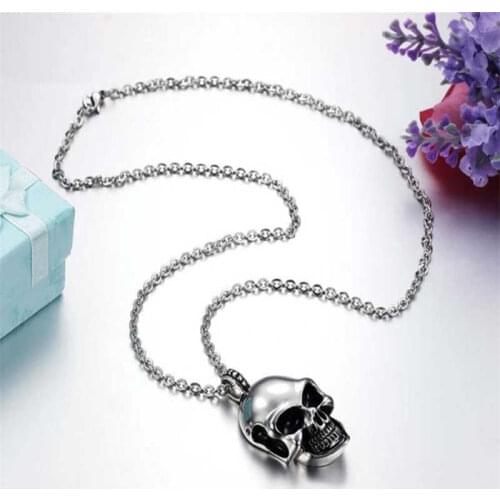 Hip Hop Skull Head Pendant Chain Mens Punk Pendant Necklaces Wholesale Make Suffocating Skull Jewelry