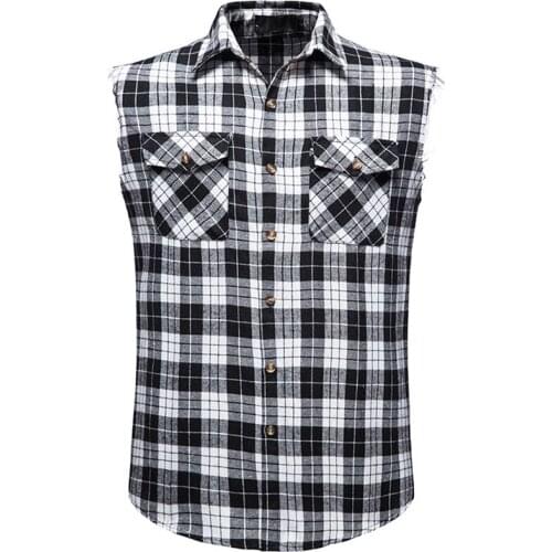 Black Srtiped Shirts Men Summer Brand New Casual Sleeveless Mens Shirt Double Cowboy Pocket Camisas Breathable Oversize Vest