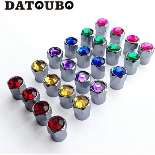 DATOUBO 500 pcs High quality Brass Copper Car Tire Valve Stems Cap, Tyre Air Dust cap Colorful Crystal Diamond Valve cap Bike