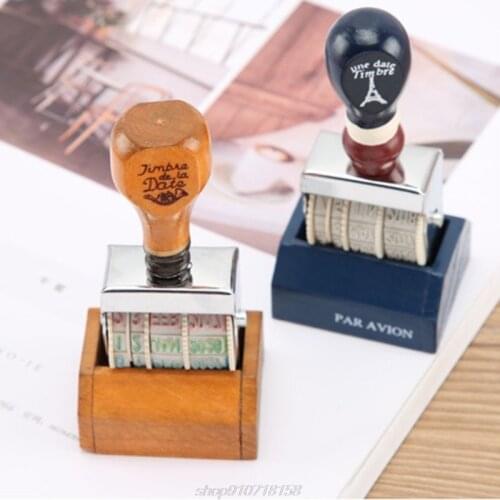 Wooden Date Stamp For DIY Scrapbooking Craft Decor Rolling Wheel Vintage Supply A06 21 Dropship