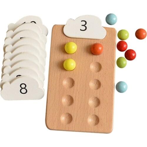 Baby Educational Math Toys Number Counting Boards Montessori Wooden Toy Digital Matching Games Preschool Math Teaching Aids Gift