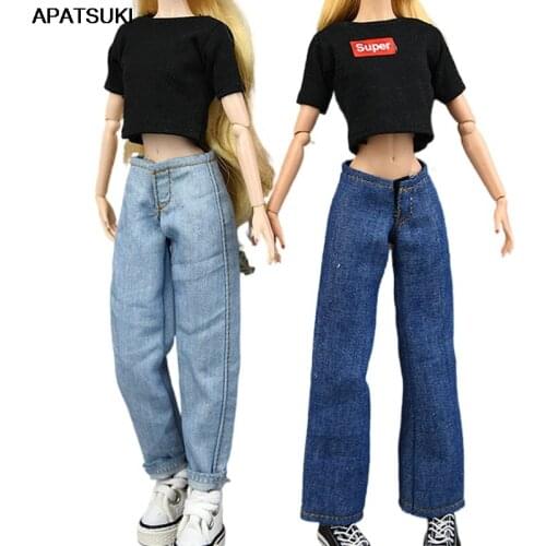 Fashion Jeans Harem Pants Flare Pants For Barbie Doll Clothes Outfits Trousers Casual Wears 1/6 BJD Accessories Kids DIY Toys