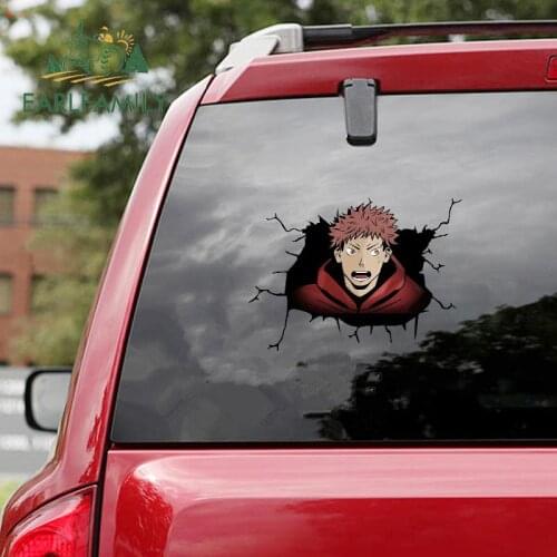 EARLFAMILY 13cm x 11cm for Jujutsu Kaisen Car Stickers Vinyl Car Accessoires Decal Windshield Anime Graffiti Surfboard RV JDM