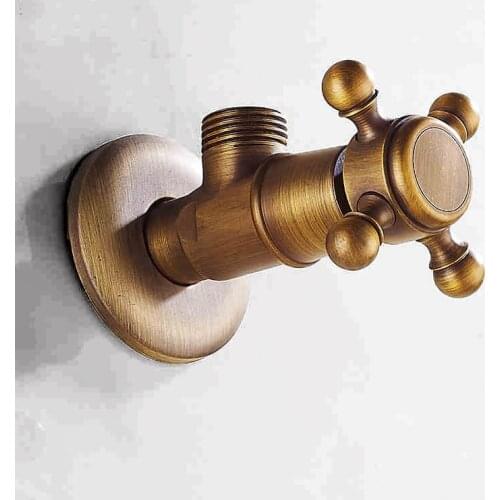 European antique copper angle valve hot and cold for bathroom kitchen universal valve bathroom faucet accessories