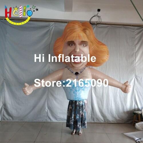 2 m high hot sale moving inflatable cartoon women costumes