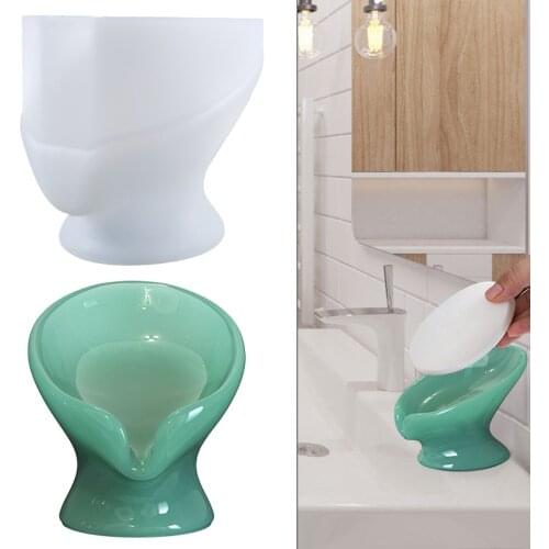 Leaf Shape Soap Box Silicone Mold Drain Soap Holder Box Resin Mold Jewelry Making Accessories Home Decoration