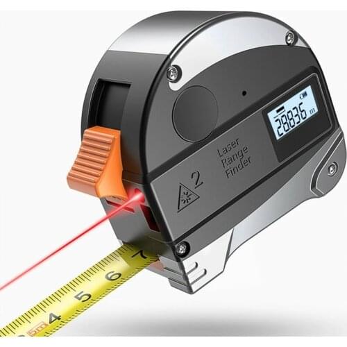 2 in 1 30M Laser Rangefinder LCD Digital Tape Measure Distance Measurer Meter Range Finder Infrared Construction Gauging Tool