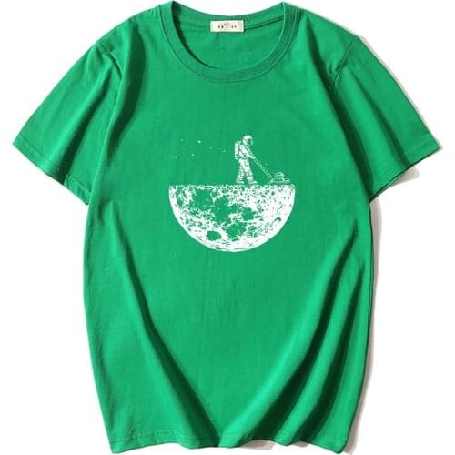 Summer Short sleeve men T shirt casual loose funny astronaut print men Tshirt tops 100% cotton o-neck t-shirt cool men tee shirt