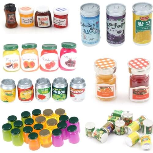 1/2/3/4/5pcs 1:12 Accessories Miniatures Dollhouse Jams Miniature Kitchen Doll House Kitchen DIY Dollhouse Food