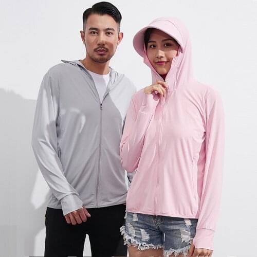 Mens and Womens Sunscreen Clothing Summer UV Protection Ice Silk Breathable Sunscreen Clothing Skin Clothing Men