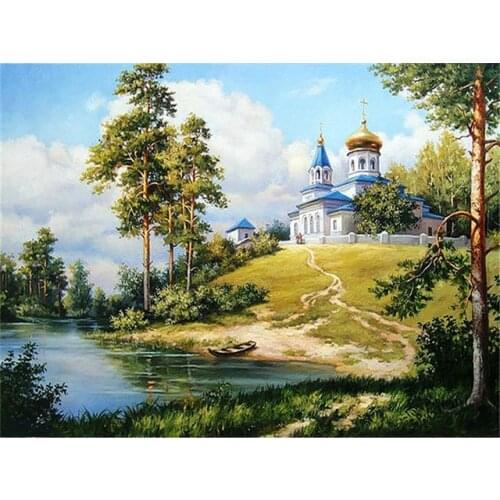 5D DIY Diamond Painting Landscape Cross Stitch Kit Wall Art Full Drill Embroidery Mosaic Picture Of Rhinestones Home Decor