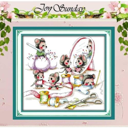 Little Mouse Tailor Patterns Counted Cross Stitch 11CT 14CT Cross Stitch Sets Chinese Cross-stitch Kits Embroidery Needlework
