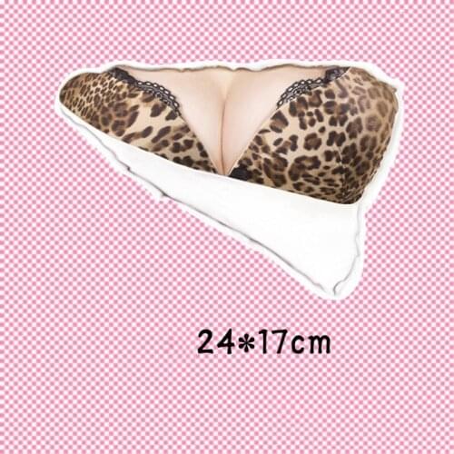 Patch Heat transfer Printing Stickers Diy Women Clothes deal with it Sexy Leopard Pattern Bra Iron on Patches for Clothing Girl