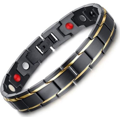 New Hot Therapeutic Energy Healing Bracelet Titanium Steel Magnetic Therapy Bangle Bracelets SMR88