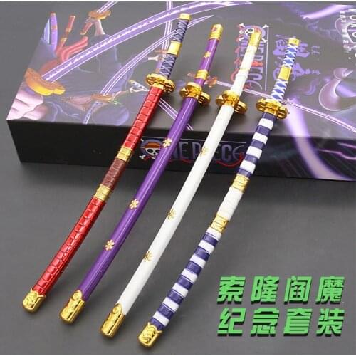 ONE PIECE Gift Roronoa Zoro Classic Memorial Set YAMATO Knife Katana Model Zinc Alloy Metal Props Anime Accessories