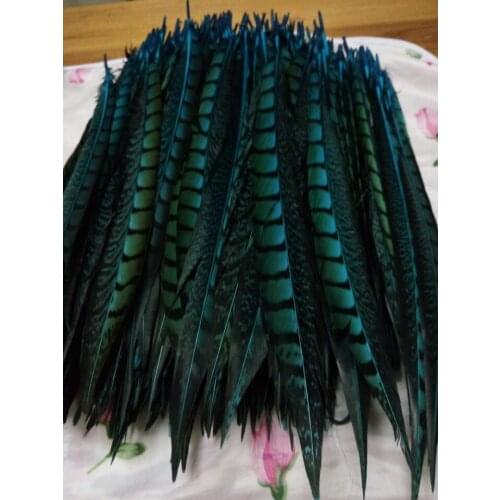 Wholesale perfect 10pcs high quality natural sky blue Lady Amherst Pheasant Feathers 12-14inch/30-35cm Decorative diy