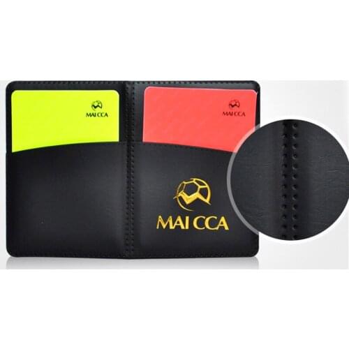 PU Football Sport Soccer Referee Wallet Notebook with Red Yellow Card Pen Sets Professional Referee Equipment with Score Sheets