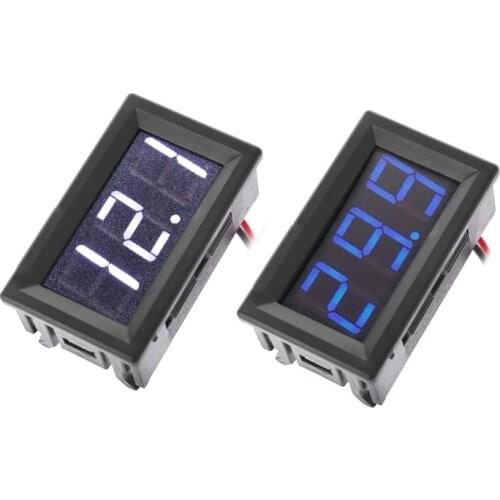 DC 5V-120V Digital Voltmeter LED Display Panel 2 Wire Volt Voltage Test Meter For 12V 24V 96V Electromobile Motorcycle