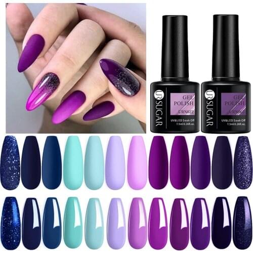 UR SUGAR 7.5ML Blue Reflective Gel Nail Polish Purple Gel Polish For Base Top Coat Soak Off UV LED DIY Nail Art Gel