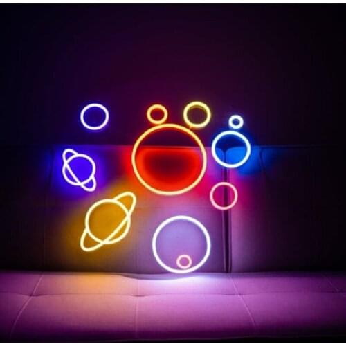 Custom Solar System Planets Led Favorites Neon Sign Light Letter Board Indoor Wall Window Hanging for Home Room Bedroom