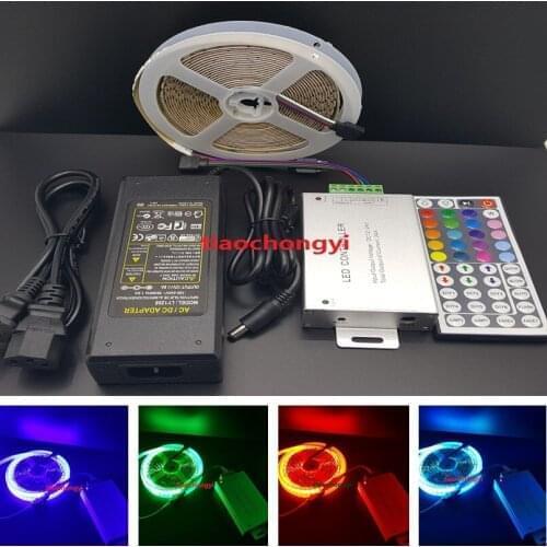 Hot 5M 7 colour 5050 RGB 600LED LED Strip light non waterproof DC12V + 24A 44key IR Remote Controller +8A 12V Power