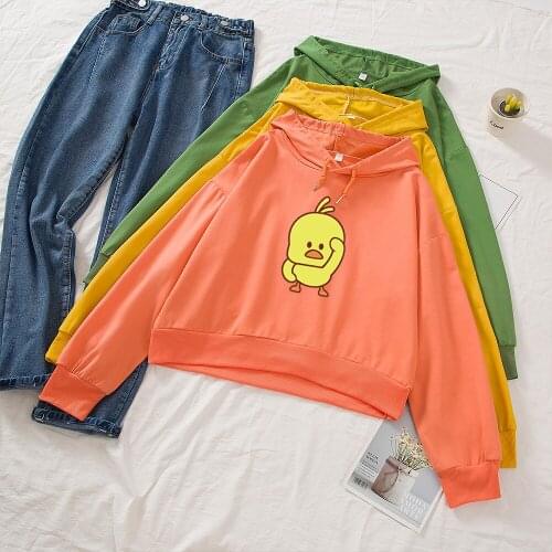 Crop Top Women Hoodie Funny Aesthetic Sweatshirt Ladies Kawaii Short Streetwear Cotton Thin Sexy Casual Pullovers Sweatshirt