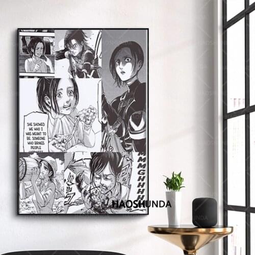 Japan anime Shingeki No Kyojin Eren Yeager Attack on Titan Posters wall Art Printed Home Living Room Bed Room decor Decor