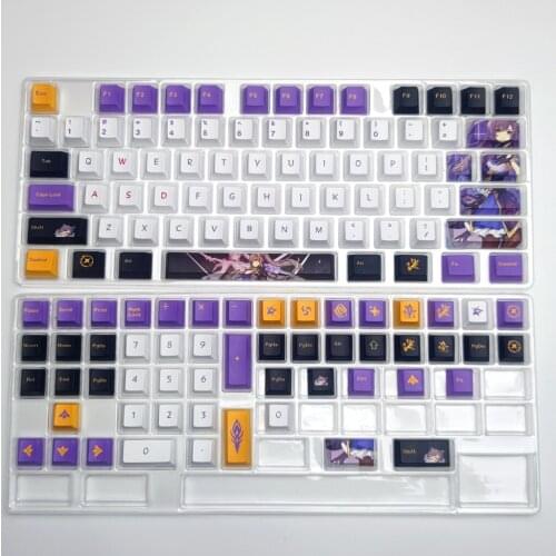 Caring PBT Keycap, 128 Keys keycaps Cherry Profile DYE-SUB Personalized GMK Striker Keycaps For Mechanical Keyboard