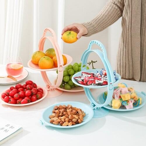 045 Nordic Folded Layered 3 Fruit Snack Dry Fruit Tray Pastry Plate Flower Basket Style Fruit Tray