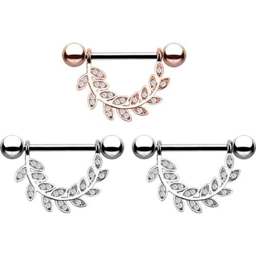 1Pcs Fashion Stainless Steel Rose Gold Colors U Shaped Oval Water Drop Silver Sexy Nipple Piercing Women Body Piercing Jewelry