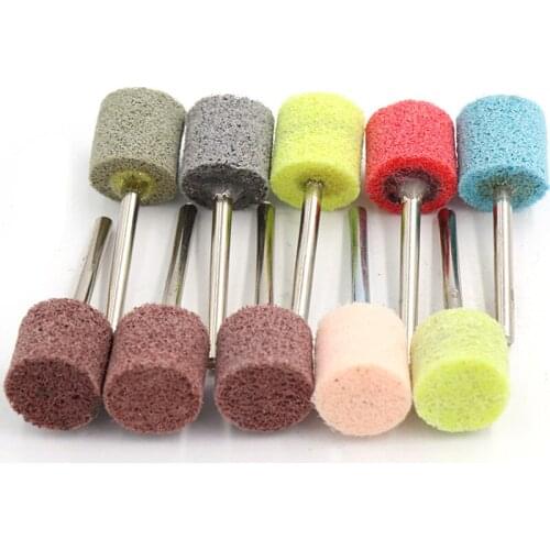 5pc Nylon Fibre Abrasive Point Non-woven Polishing Grinding Head Dremel Rotay Tools Non-woven Flap Sanding Wheel Fiber Abrasive