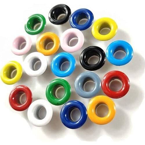 50pcs 4MM 5MM 6MM 1Mixed 10 Color Metal Colorful Eyelets Grommets Scrapbook for Leather Craft DIY Shoes Belt Cap Bag Tags Cloth