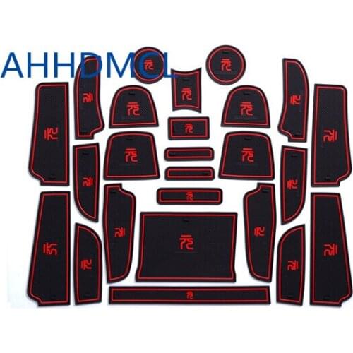 Car Anti-Dirty Pad Door Groove Gate Slot Cup Armrest Storage Pad Anti-Slip Mat For BYD Yuan