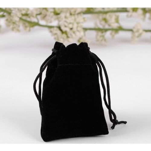Free Shipping 100pcs/Lot 7x9cm Black Retail Jewelry Velvet Gift Packaging Bags & Pouches Can customized Logo Printing