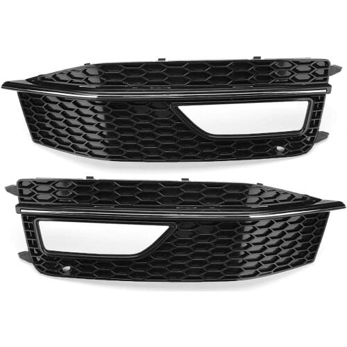 Black Car Front Bumper Fog Light Grill Cover For Audi A4 B8 S4 S-line Facelift 2012-2015 A4 B8 S4 S-line Fog Light Grille