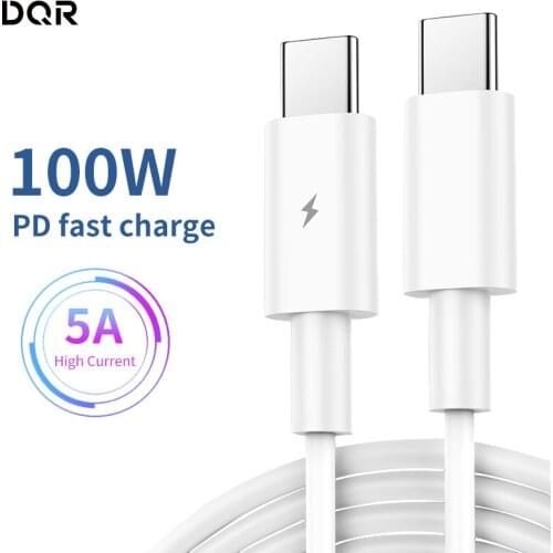 DQR 100W USB C To USB Type C Cable USBC PD Fast Charger Cord USB-C Type-c Cable For Xiaomi mi 10 Pro Samsung S20 Macbook iPad