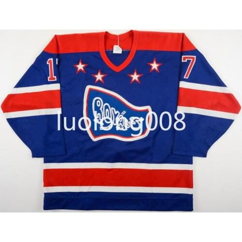 Custom Vintage1989-92 17 Guy Leveque Cornwall Royals Hockey Jersey Embroidery Stitched Customize any number and name Jerseys