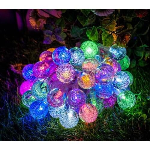 Crystal ball 100led romantic decorative light string balcony window Christmas outdoor waterproof ball string flashing light