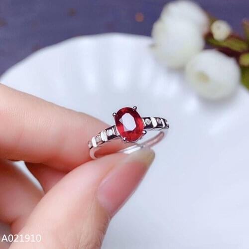 KJJEAXCMY boutique jewelry 925 sterling silver inlaid Natural ruby gemstone ring female support detection trendy