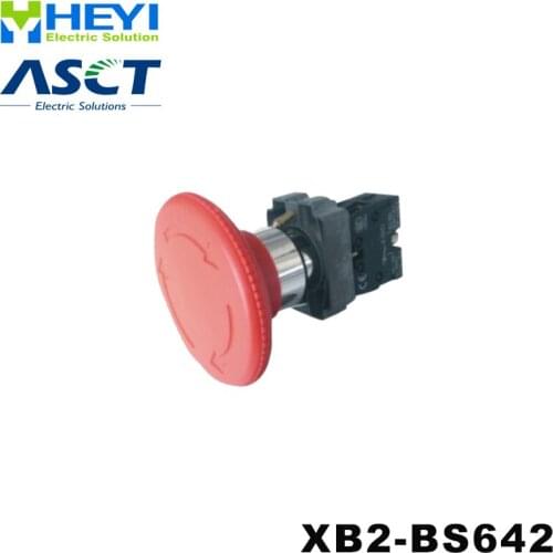 Push button Rotary switch XB2-BS642 Turn to release N/C control switch Red Mushroom Switches