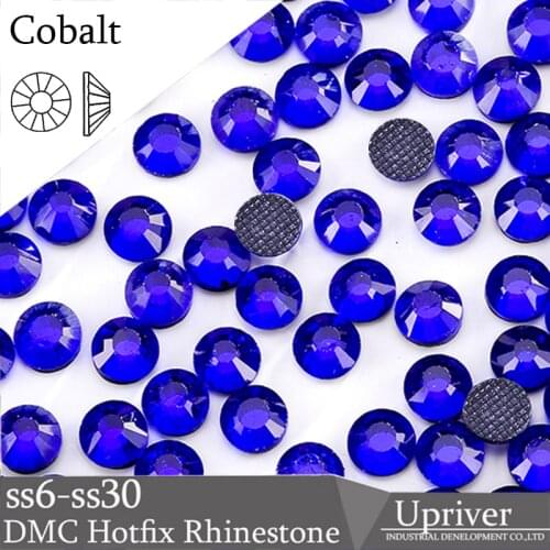 Upriver Cobalt SS6-SS30 Mix Sizes DMC Iron On Stones Glass Beads Hotfix Rhinestones