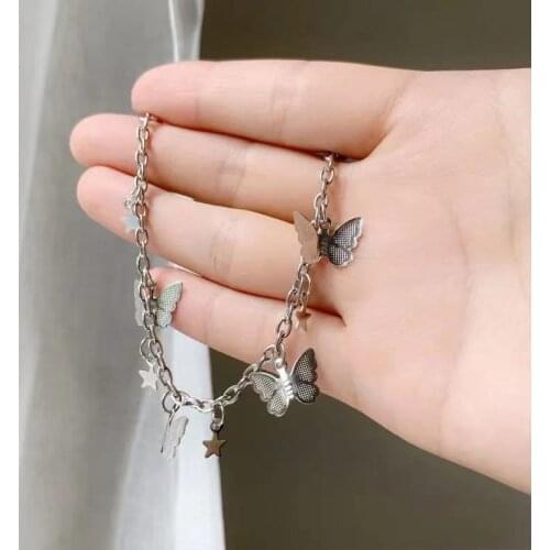 Small Butterfly Bracelet Female Student Super Fairy Five-pointed Star Niche Simple Personality Trend Gift Temperament Jewelry