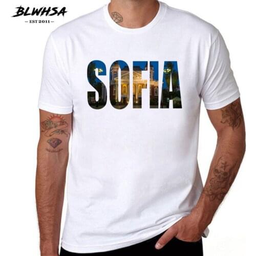 BLWHSA Sofia City Printing T shirt Men Fashion Short Sleeve Summer T-shirts Funny Bulgaria City Sofia Letter Tops Tees