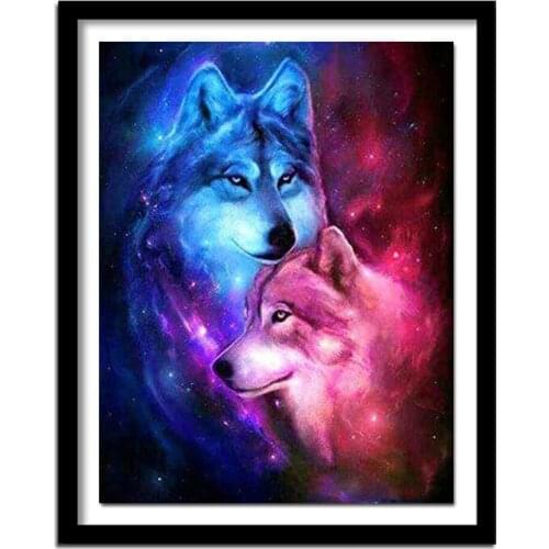 Rhinestone painting crystal Home Decor 5D diy Diamond painting wolf brother 3D cross stitch pattern diamond embroidery animal