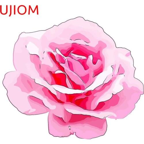 UJIOM Pink Rose Flower Home Decoration Living Room Decor Wall Stickers Wallpaper Home Office Bathroom Decor Poster Wall Decal