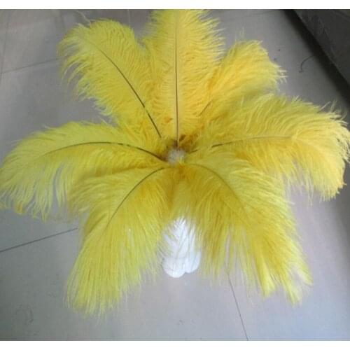 Wholesale! 500 PCS/a lot of beautiful yellow ostrich feathers 20-25 cm / 8-10 inches wedding celebration decoration