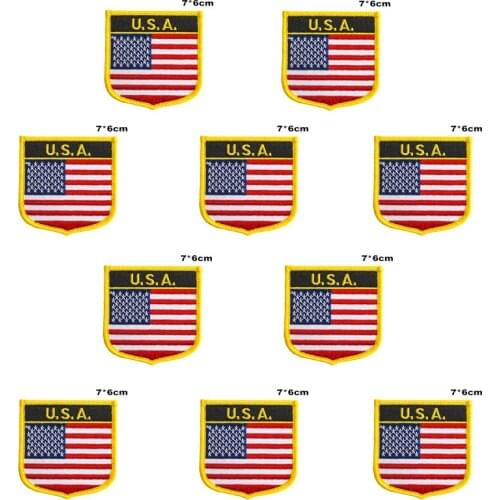 U.S.A. Flag Embroidery Patches Iron on Saw on Transfer patches Sewing Applications for Clothes in Home&Garden